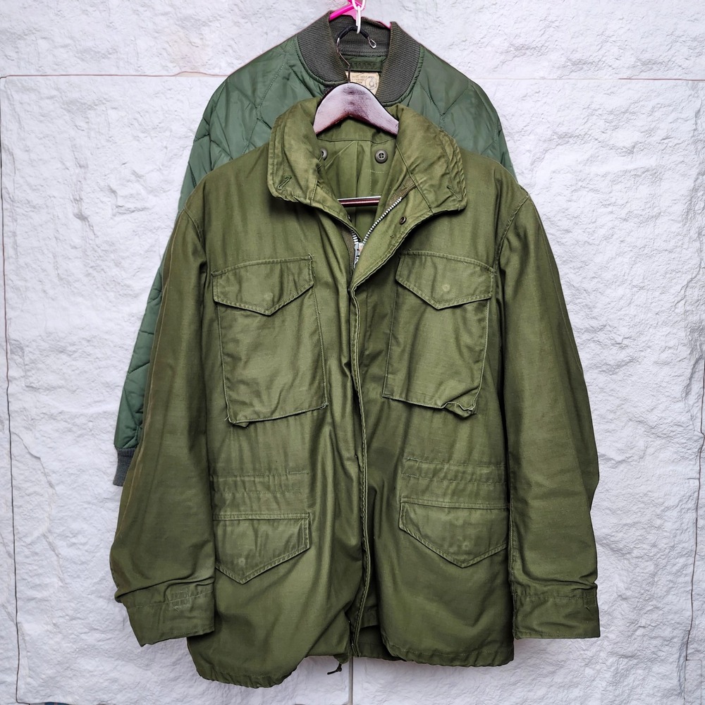 Vintage OG107 M65 Field Coat + USAF 1972 CWU-9/P Quilted Liner Jacket - Picture 1 of 16